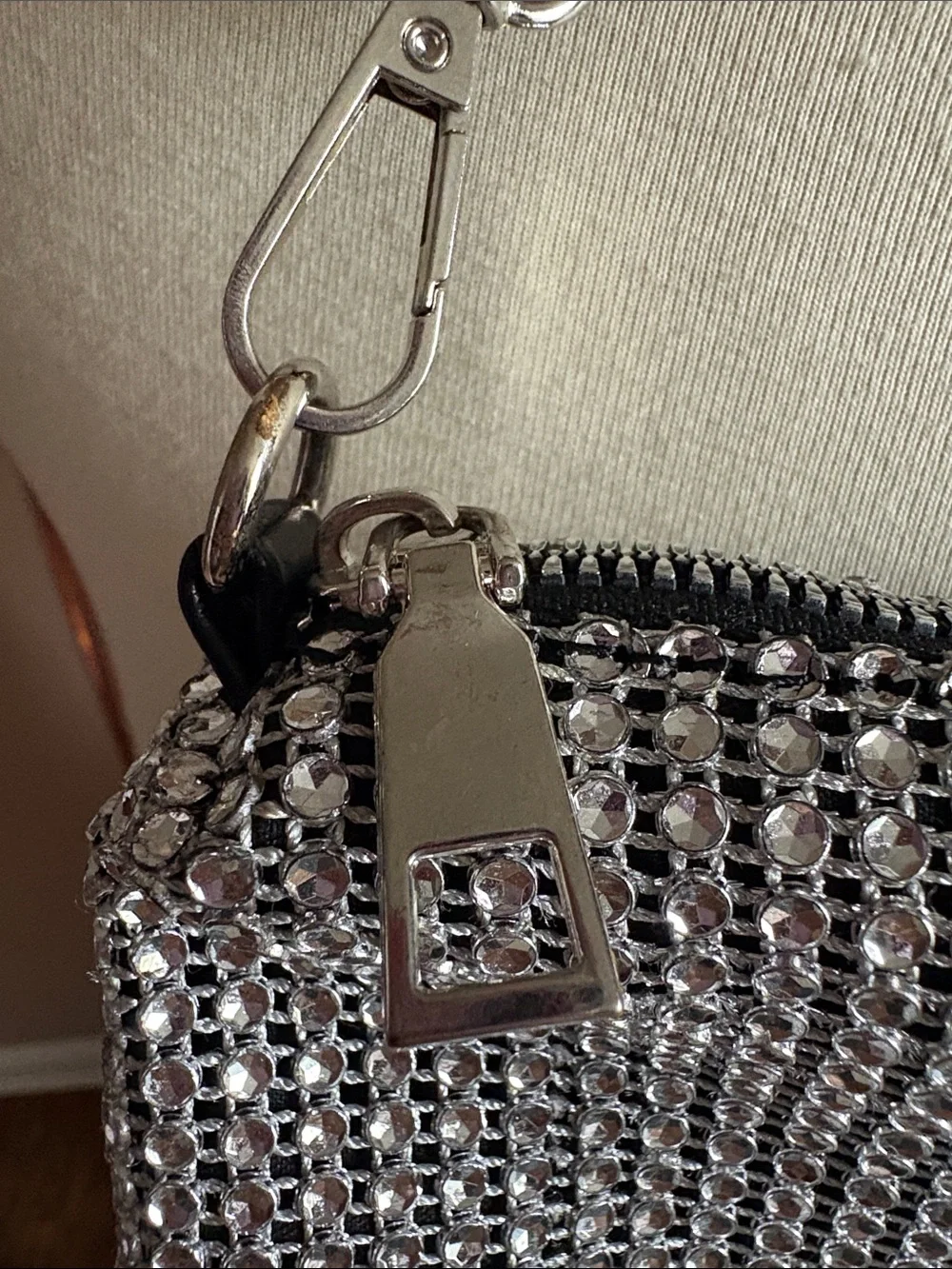 Silver Crystal Rhinestone Shoulder Bag